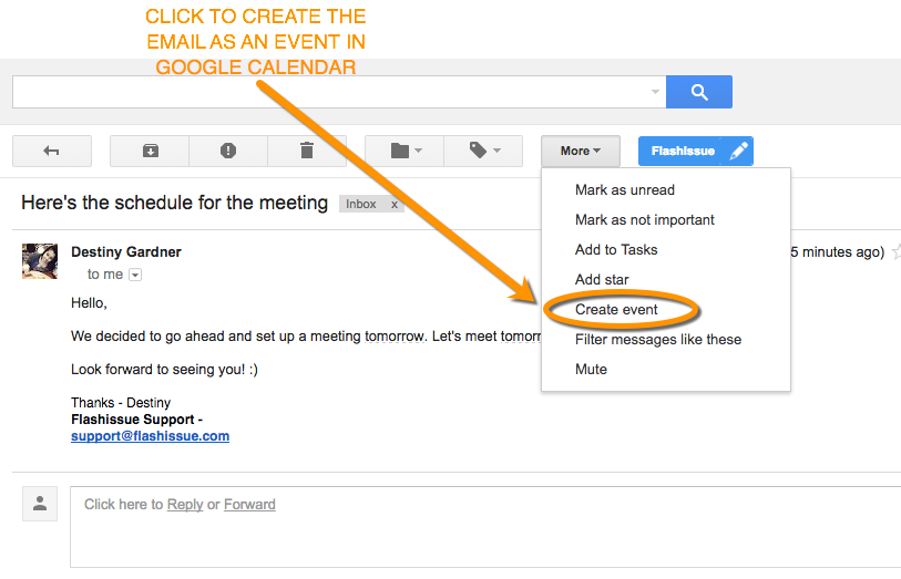 How To Create A Google Calendar Event From An Email Flashissue